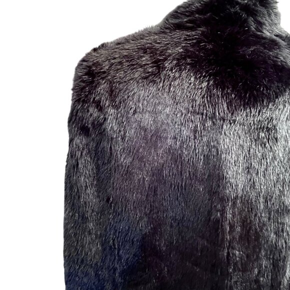 Vince Camuto Womens Black Faux Mink Fur Cape Shrug  Maximalist Money Size M‎ - Picture 5 of 8